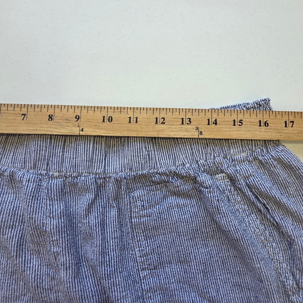 Briggs Womens XL Blue White Striped Linen Blend Elastic Waist Shorts - Picture 7 of 7